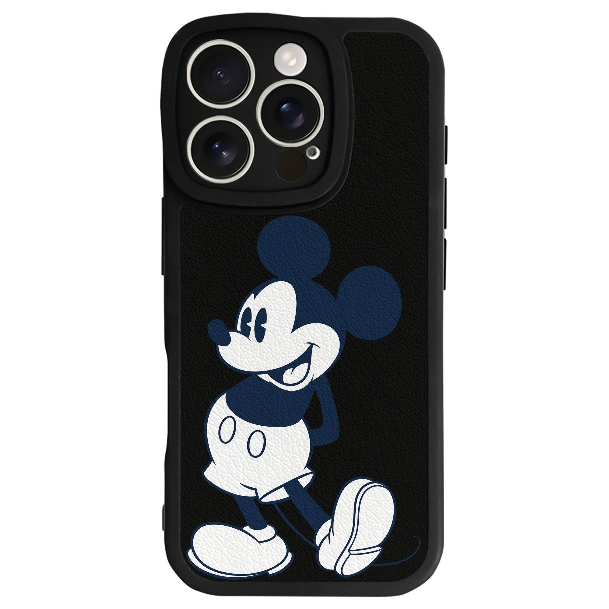 （画像用） ミッキーマウス Mickey Mouse 【iPhone 16シリーズ対応】シリコンスマホケース（レザー調） 材質：シリコン